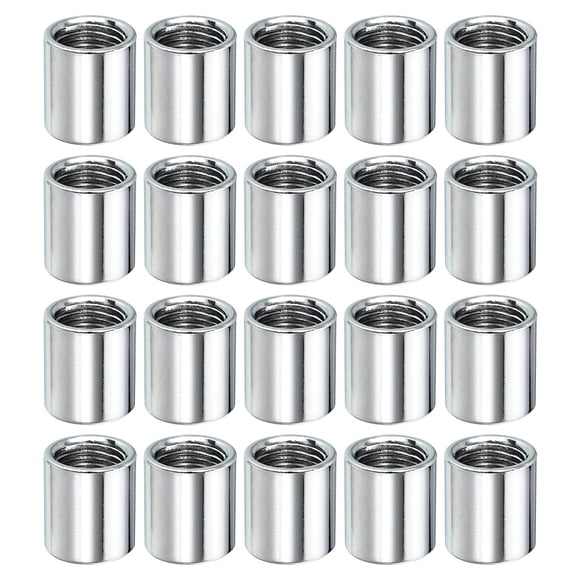 Unique Bargains Round Coupling Nut M10x1mm 15mm Threaded Sleeve Connector Rod Bar Stud Tube 20 Pack