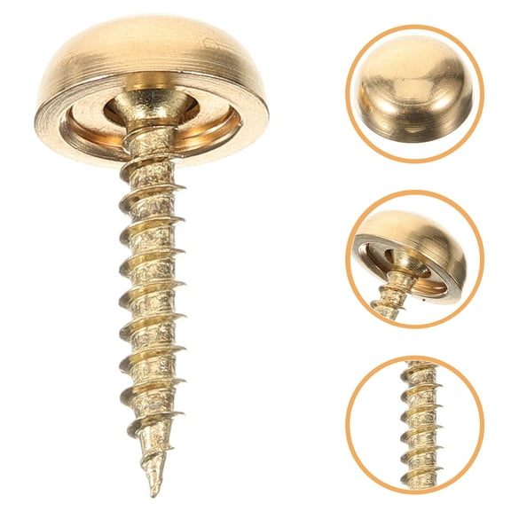 FRCOLOR 8pcs Brass Screw Caps with Decorative Features for Home Decor Projects in Golden Finish
