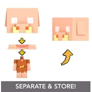 Minecraft Piglin Mini Action Figure, Mob Head Minis Toy with Pixelated Design