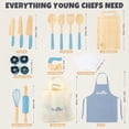 thumbnail image 4 of Set de cocina Dreamon Wooden Kids de 29 piezas con delantal y tabla, 4 of 8