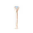thumbnail image 5 of Angara Natural 0.4 Ct. Aquamarine with Diamond Three Stone Ring in 14K Rose Gold for Women (Ring Size: 11.5), 5 of 12