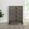 thumbnail image 6 of Benjara 4 Drawer Wooden Chest with Grains and Angled Legs, Gray-Color:Gray, 6 of 6