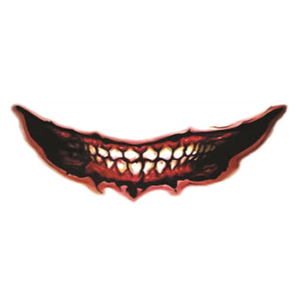 Pegatinas de tatuaje, tatuaje temporal para hombres, mujeres y adultos, pegatinas de Halloween para la boca, pegatinas de terror para labios, pegatinas de maquillaje, suministros para fiestas, pegatin