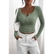thumbnail image 5 of Camiseta PRETTYGARDEN para mujer, manga larga, otoño 2024, verde fruta, 5 of 9