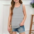 thumbnail image 2 of Taqqpue Girls T Shirts Sleeveless Scoop Neck Tank Tops Flowy Striped Loose Tops Summer Casual Fashion Tunic Tee Shirts 5-14 Years, 2 of 6