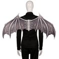 thumbnail image 4 of Accesorios creativos para baile de carnaval de Halloween, alas de hueso de diablo no tejidas en blanco y negro y plegables, 4 of 6