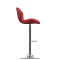 thumbnail image 3 of CorLiving Mateo Modern Faux Leather Geometric Tufted Adjustable Swivel Indoor Bar Stools, Red (Set of 2), 3 of 6
