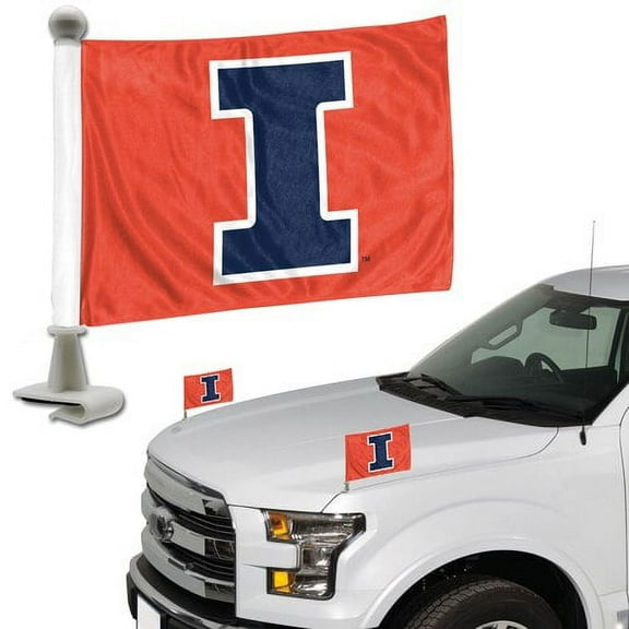 Illinois Fighting Illini Flag Set 2 Piece Ambassador Style Special Order