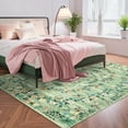 thumbnail image 2 of Garvee 10'x13' Modern Floral Print Area Rug Boho Rugs, Non-Slip Washable Rug Stain Resistant Low Pile Indoor Carpet for Living Room Bedroom Home Decor, Green, 2 of 8