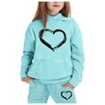 thumbnail image 2 of Boys Girls Sweatsuit Set 2PC Long Sleeve Printed Tracksuit Pullover Hoodie and Active Jogger Pants Warm Fall Winter Clothes Little Girls Clothes 4-5 Years Boys Girls Fashion, 2 of 4