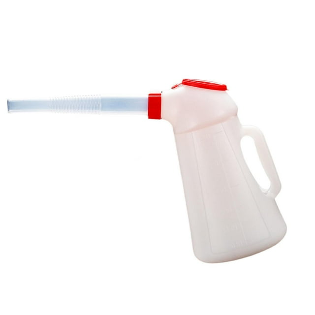 koolsoo Oil Measuring Container Oil Pot Container with Lid Measuring Sturdy Oil Pot Leakproof with Long Spout Oil Jug for Motorcycle 3L