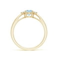 thumbnail image 2 of Angara Natural 0.6 Ct. Aquamarine with Diamond Classic Ring in 14K Yellow Gold for Women (Ring Size: 3), 2 of 9