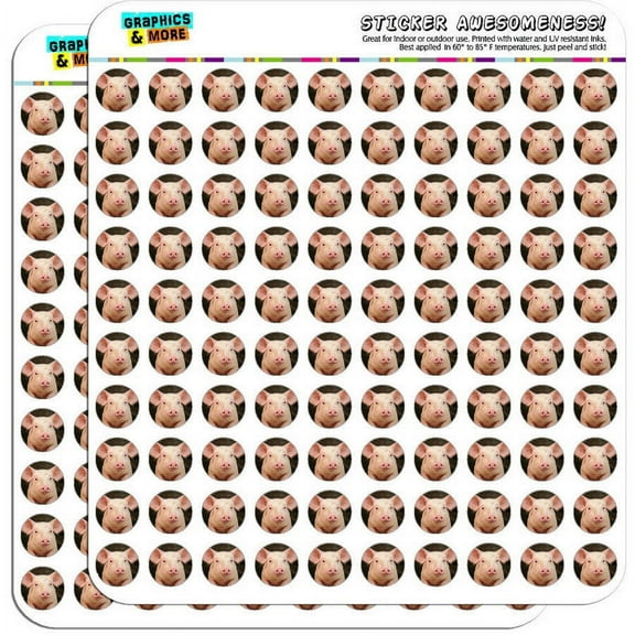 Little Pig Piggy 200 1/2" (0.5") Planner Calendar Scrapbooking Crafting Stickers