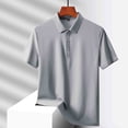 thumbnail image 4 of HOMADLES Mens Polo Shirt Button Ice Silk Soft Men Loose Solid Casual Short Sleeve Golf Men Pique Polo Tee B Gray L, 4 of 6