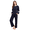 Dark Blue, variant on Sporty Casual Style Lounge Sets for Women 2 Piece Pajamas for Women Set with Pockets White Trim Long Sleeve Top and Straight-Leg Pants, Dark Blue, M