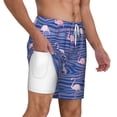 thumbnail image 3 of Goofa Flamingo Printed Men's Swim Trunks Board Shorts Quick Dry Mens Swimming Trunks with Compression Liner,Breathable Fit Hawaii Beach Shorts-Small, 3 of 9