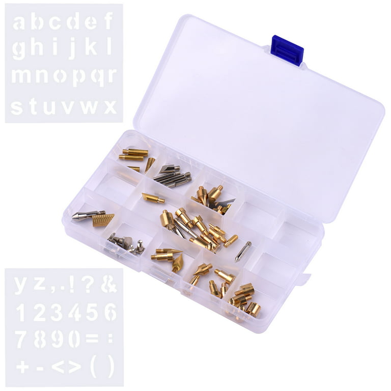  23pcs Wood Burner Tips Set Pyrography Brass Wood Burning Tip  for Wood Soldering Carving Embossing Woodburning Accessories
