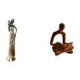 thumbnail image 1 of Figura de mujer africana,Estatua artesanal de una dama tribal africana,hecha a mano,para cafetería.,Figura femenina artesanal de resina africana,Figura de pensador abstracto,Estatua de, 1 of 8