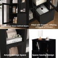 thumbnail image 6 of Buffet Sideboard with Storage, Dining Room Storage Cabinet, Entryway Cabinet with Glass Doors Drawer for Living Room, Bathroom, Entryway, Bedroom, Dining Room, Condo, Office, Black, 6 of 16