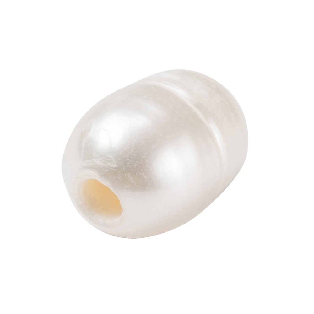 Grade B Natural Cultured Freshwater Pearl Beads Nice for Mother's Day Earring Making Oval Natural Color White 8~9x8~12mm Hole: 2.5mm for DIY