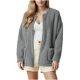 thumbnail image 3 of Gytharion Sherpa Fleece Jackets for Women Soft Comfy Long Sleeve Open Front Fuzzy Coat Fashion Solid Winter Plush Warm Coat Lightweight Loose Cardigan Outerwear with Pockets, 3 of 8