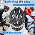 thumbnail image 4 of Casco de bicicleta Zacro ligero para adultos con visera solar desmontable, 4 of 7