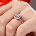 thumbnail image 4 of HEVIRGO 2Pcs/Set Women Emerald Cut Cubic Zirconia Stacking Finger Ring Wedding Jewelry,Rose Gold US 9, 4 of 9