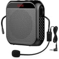 thumbnail image 1 of Portable Voice Amplifier With Wired Microphone Headset Rechargeable Speaker Loudspeaker (black), 1 of 5