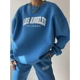 thumbnail image 3 of Arvbitana Women's 2 Piece Casual Outfits Long Sleeve Sweatshirt Crewneck Pullover Letter Print Tops with Loose Pants Sweatpants Cozy Sets, 3 of 7