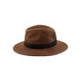 thumbnail image 2 of Summer Straw Braid Wide Brim Western Style Beach Sunhat Cowboy Hat Coffee Color, 2 of 3