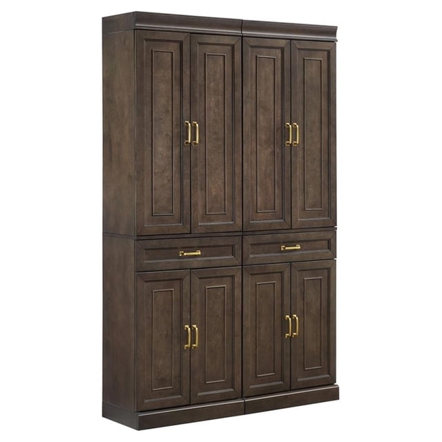Crosley Furniture Stanton Ensemble de Rangement de Cuisine en Bois - Café (Ensemble de 2)