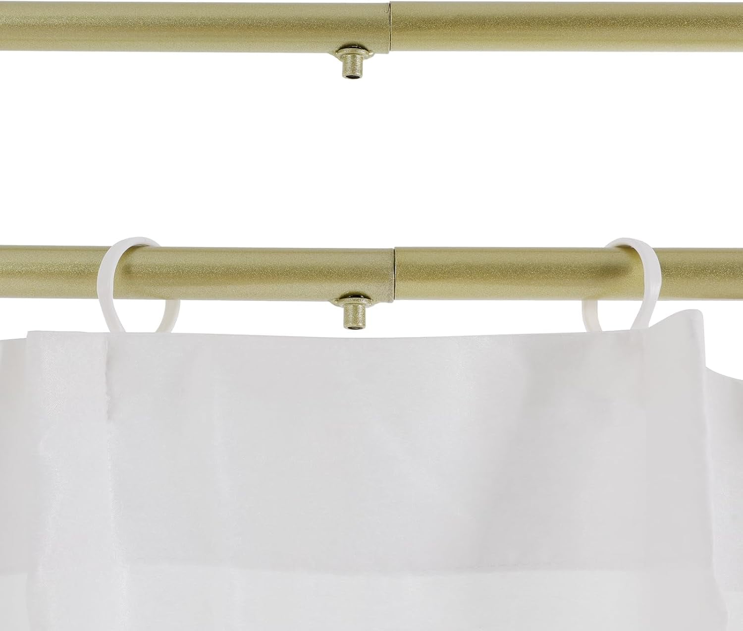 Privacy Partition Curtains, U-Shape Privacy Partition Curtain with Rod, 78.7 Inch Wide Room Divider for Bedroom/Office, White Velvet Drape & Gold Finish