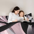 thumbnail image 4 of Manfei Contemporary Abstract Twin Comforter Sets, Watercolor Aesthetic Bedding Set, Pink, Black and Gray, Black Reversible 2pcs, 1 Comforter and 1 Pillowcase, 4 of 6