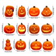 thumbnail image 7 of Happydeer Halloween Pumpkin Lamp Spooky Light Up Pumpkin Figurine Glowing Decorative Pumpkin with LED Light for Haunted House Halloween Home Garden Decor (Type I), 7 of 7
