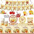 thumbnail image 1 of wonima02 Rosh Hashanah Party Decorations Tableware,Jewish New Year Plates Shana Tova Party Tablecloth Napkins Cups Banner Hanging Swirls for Holiday Party Decorations(Serve 16), 1 of 1