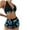 Blue, variant on TIHLMK Bikini Sets for Women Ladies Cross Sling High Waist Shorts 3-piece Swimsuit Split