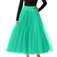 thumbnail image 1 of Gibobby ganchos para faldas con pinzas midi retro, falda tutú de cintura alta, vestido largo, enagua de tul, disfraces(Verde, L), 1 of 3