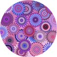 thumbnail image 1 of Ahgly Company Indoor Round Patterned Dark Orchid Purple Area Rugs, 6' Round, 1 of 6