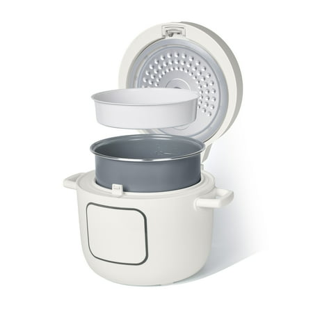 Beautiful 14-Cup Cooked, 6-Cups Uncooked Electric Rice and Grain Cooker, EverGood™ Ceramic Nonstick Coating, White Icing by Drew Barrymore