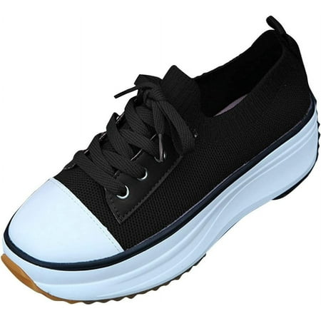 

2024 New Spring Sneakers Women Casual Breathable Sport Shoes Lace-up Outdoor Canvas Walking Shoes