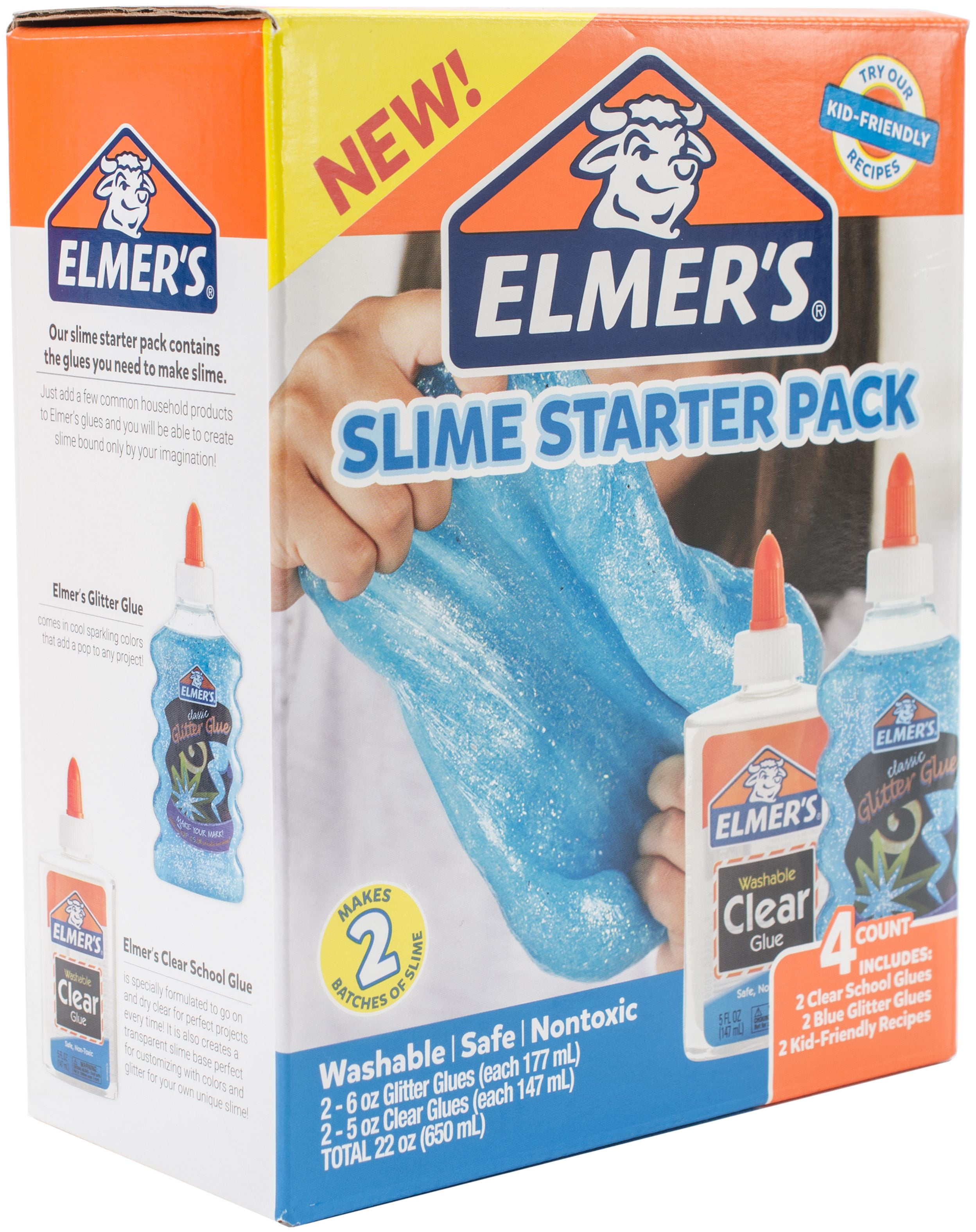 Elmer's Fluffy Slime Kit, Includes Elmer's Translucent Glue, Elmer's  Glitter Glue, Elmer's Slime Activator, 4 Count 