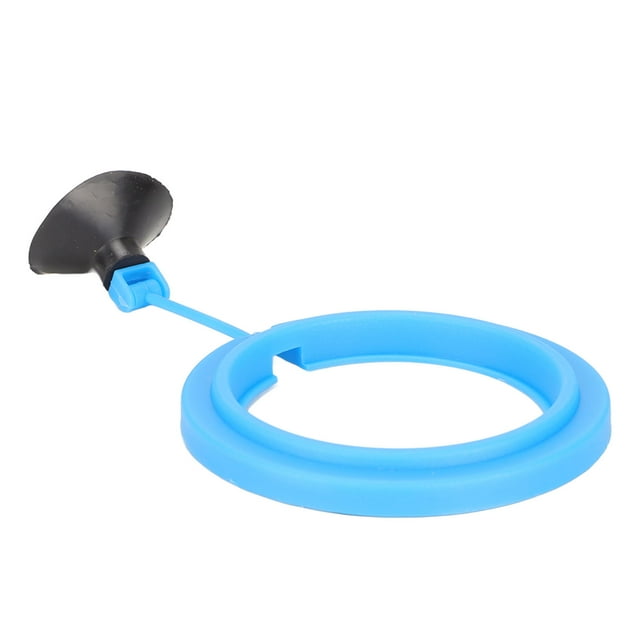 Alimentador de anillo para pecera, círculo de comida flotante de plástico para pecera con ventosa fuerte para alimentar alimentos en escamas, azul