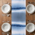 thumbnail image 6 of Blue Stripes Table Runner - 48 Inch Long, Kitchen Dining Table Runner Dresser Scarves, Watercolor Vintage Abstract Gradient Mottled Farmhouse Decor for Coffee Tables Wedding Party Banquet, 6 of 8