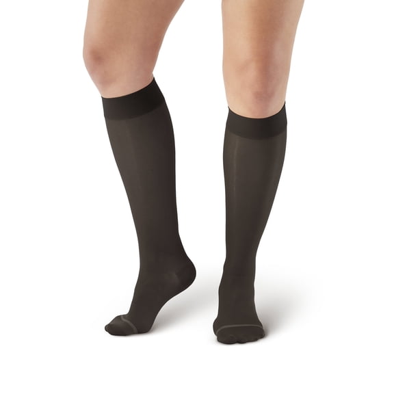 Ames Walker AW Style 18 Sheer Support 20-30 mmHg Firm Compression Knee High Stockings Black XXLarge