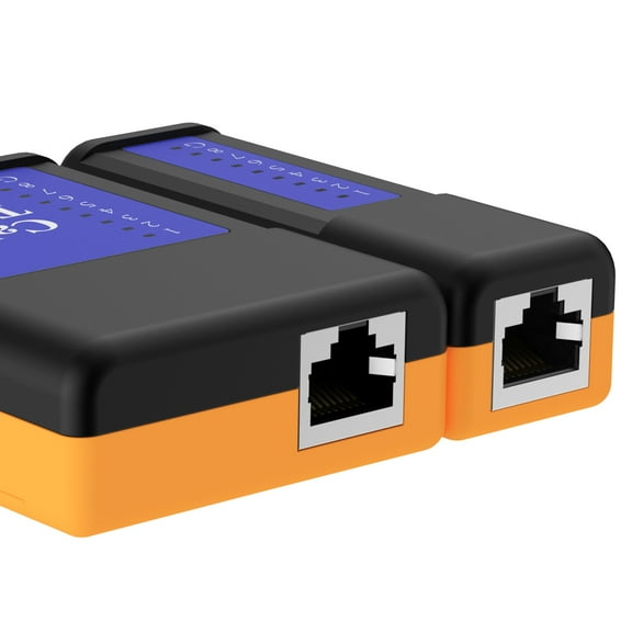 Network Cable Tester - RJ45 RJ11 RJ12 CAT5 CAT6 POE Ethernet LAN Cable Tester with Continuity Check & Mapper for UTP/STP Cables - Network & Telephone Line Test Tool (Black, Split Design, No Delay)