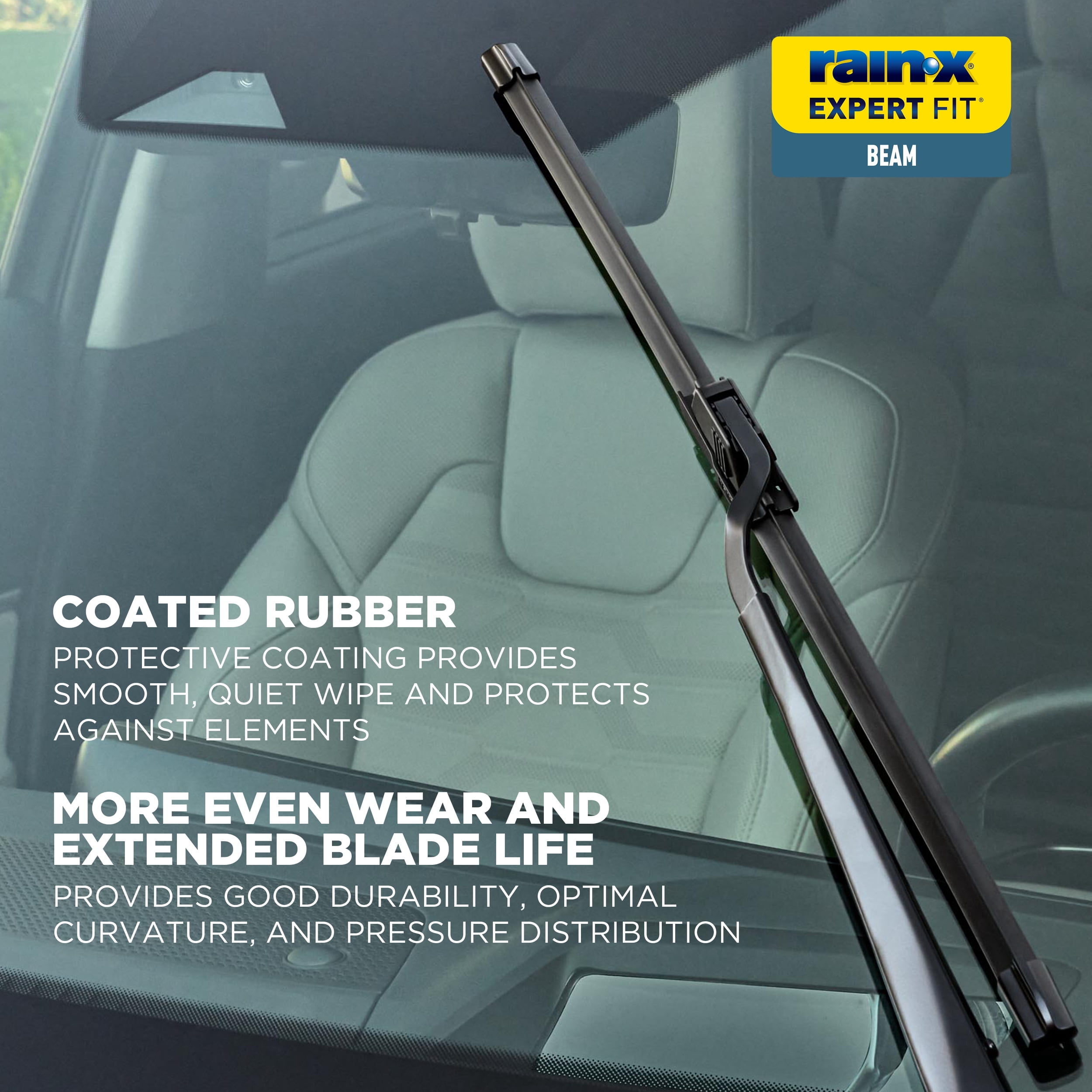 Rain-X Expert Fit Beam 17" Windshield Wiper Blade, Premium Wipers for Streak-Free, All-Weather Performance