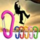 thumbnail image 3 of Juego de 6 hebillas de escalada Aqyh - Mosquetones de aluminio inoxidables - Borde liso en forma de calabaza - Color brillante - Imprescindible para viajes, 3 of 8