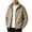 Khaki, variant on qafoshin Men's Fleece Jacket Oversized Long Sleeve Stand Collar Coat Casual Solid Color Full Zip Fall Winter Outerwear