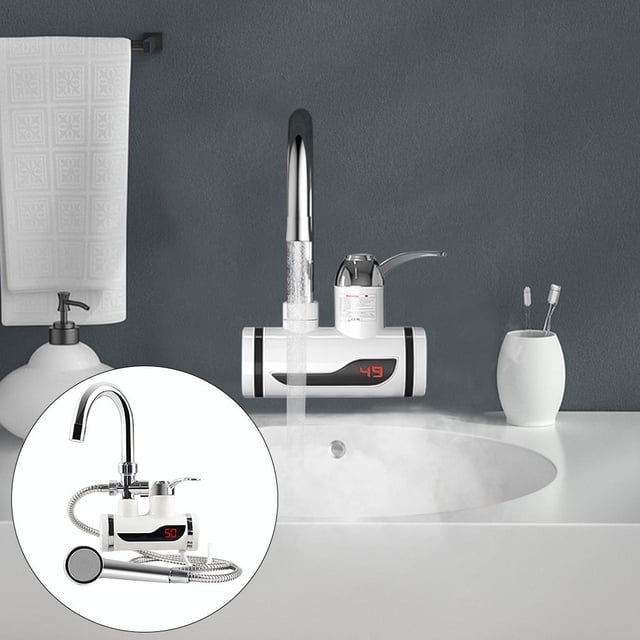 Calentador de agua eléctrico de Calentador de de agua fría y caliente Pantalla LED 110V lateral Sharpla grifo del calentador
