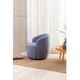 thumbnail image 5 of Swivel Barrel Chair, Modern Wool Fabric Upholstered Accent Club Armchair with Metal Swivel Loop, Comfy Round Single Leisure Sofa Chair for Living Room Bedroom Office Coffee Shop, Light Blue, 5 of 8